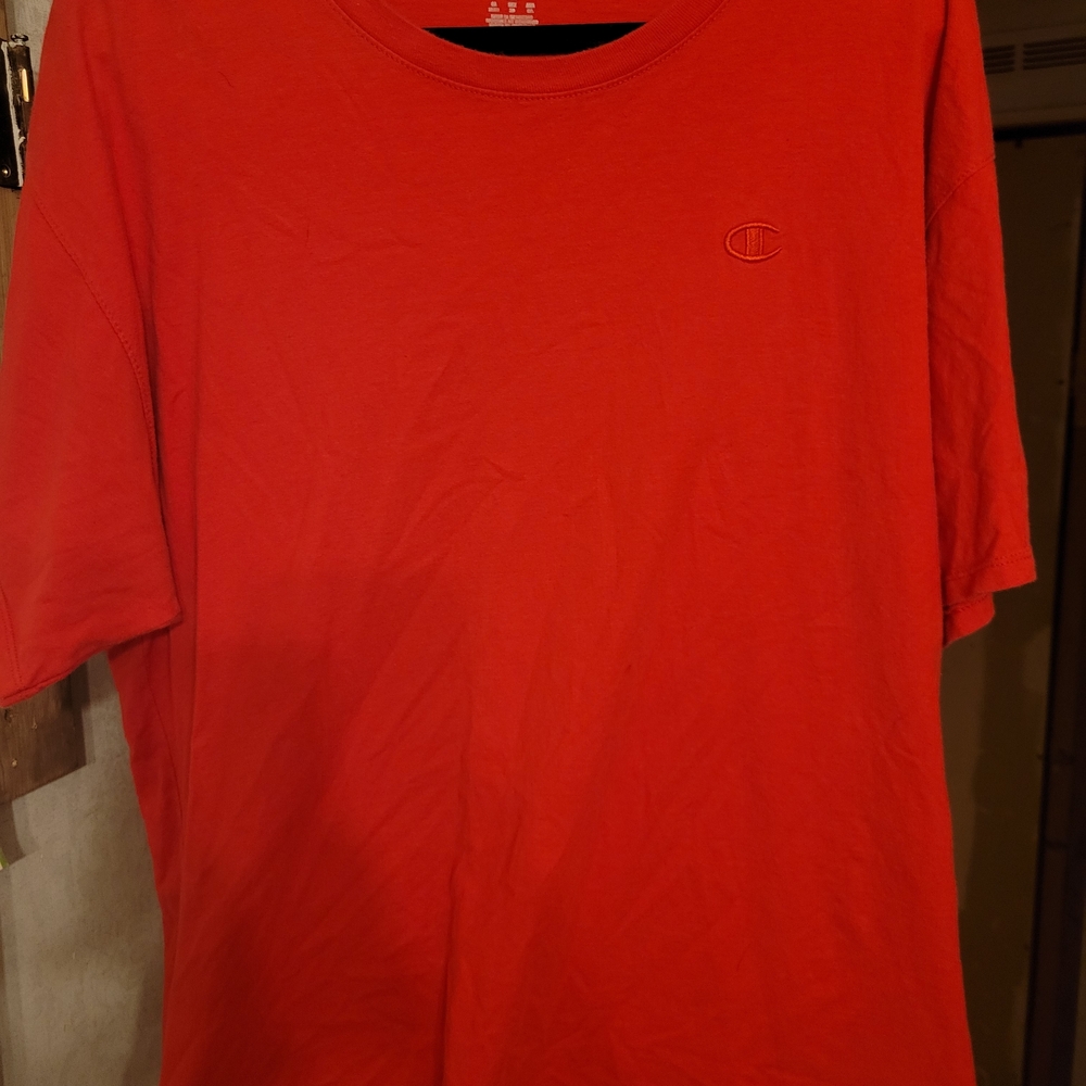 Champion Men's Bright Red Short Sleeve Tee